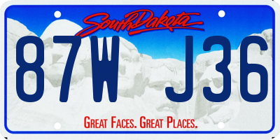 SD license plate 87WJ36