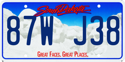 SD license plate 87WJ38