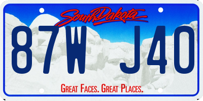 SD license plate 87WJ40