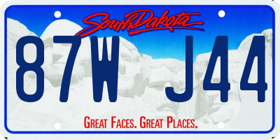 SD license plate 87WJ44