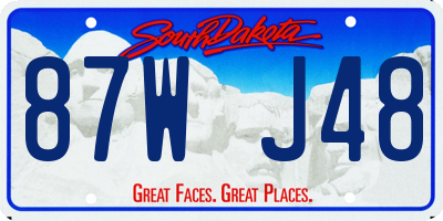 SD license plate 87WJ48