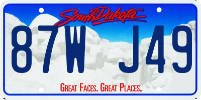 SD license plate 87WJ49