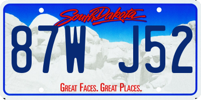 SD license plate 87WJ52