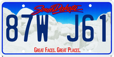 SD license plate 87WJ61