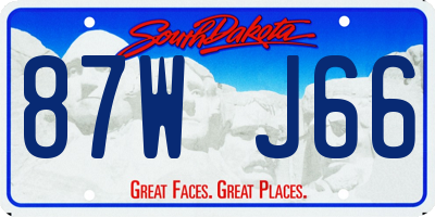 SD license plate 87WJ66