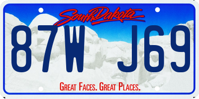 SD license plate 87WJ69