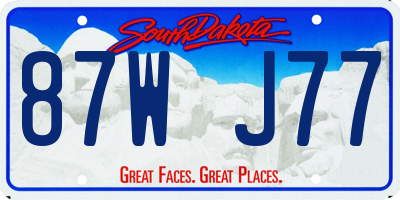 SD license plate 87WJ77
