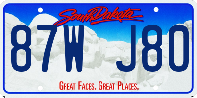 SD license plate 87WJ80