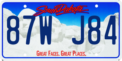 SD license plate 87WJ84