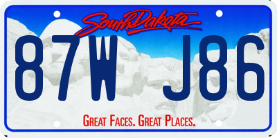 SD license plate 87WJ86