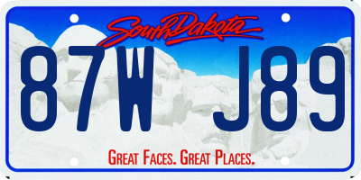 SD license plate 87WJ89
