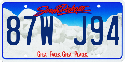 SD license plate 87WJ94