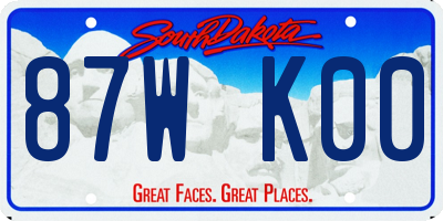 SD license plate 87WK00