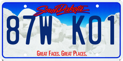 SD license plate 87WK01