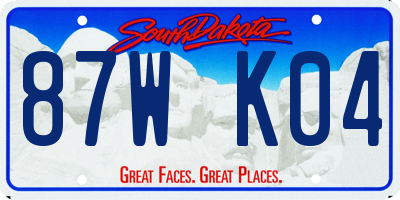 SD license plate 87WK04