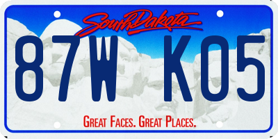 SD license plate 87WK05