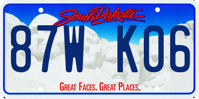 SD license plate 87WK06