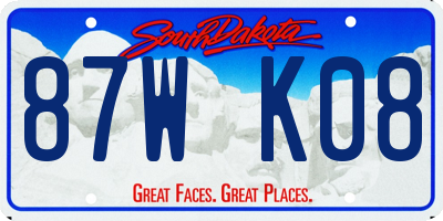 SD license plate 87WK08