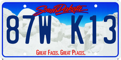 SD license plate 87WK13
