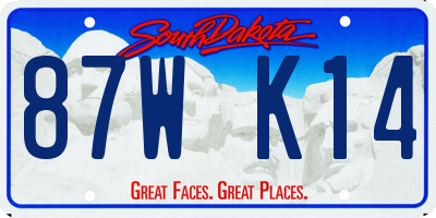 SD license plate 87WK14