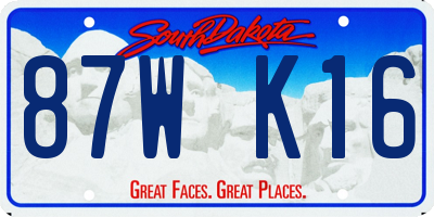 SD license plate 87WK16