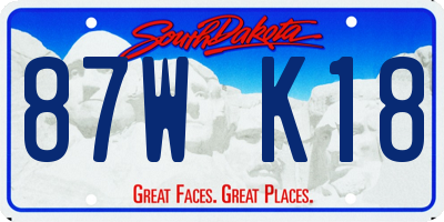 SD license plate 87WK18