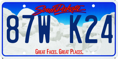 SD license plate 87WK24