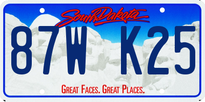 SD license plate 87WK25