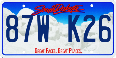 SD license plate 87WK26