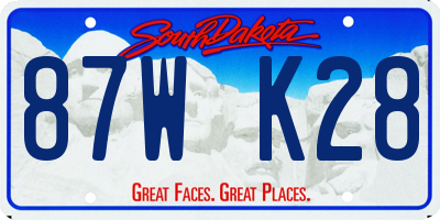 SD license plate 87WK28