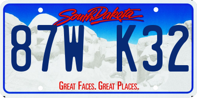 SD license plate 87WK32