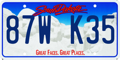 SD license plate 87WK35