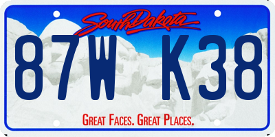 SD license plate 87WK38