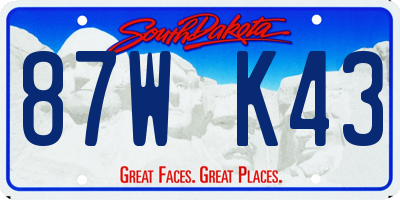 SD license plate 87WK43