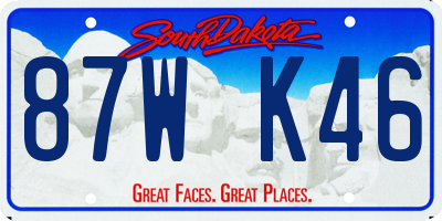 SD license plate 87WK46