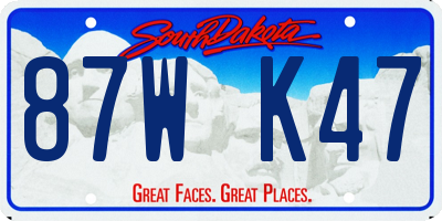 SD license plate 87WK47