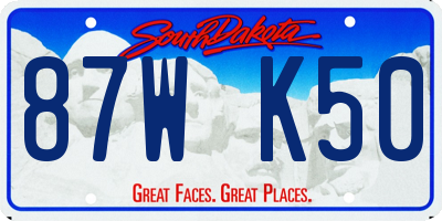 SD license plate 87WK50