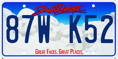 SD license plate 87WK52