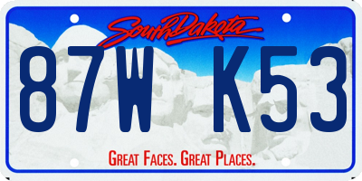 SD license plate 87WK53