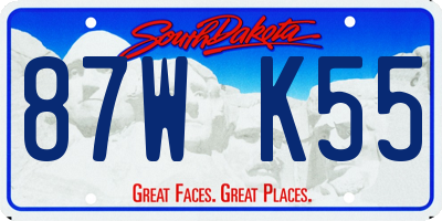 SD license plate 87WK55