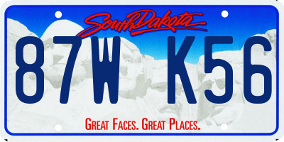 SD license plate 87WK56