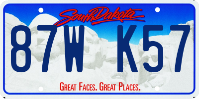 SD license plate 87WK57