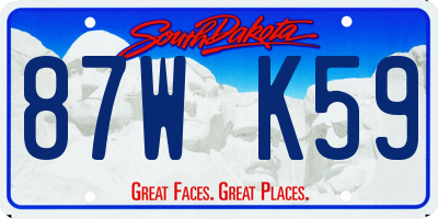SD license plate 87WK59