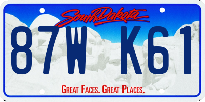 SD license plate 87WK61