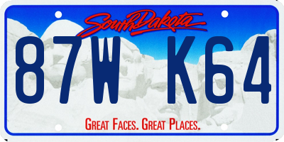 SD license plate 87WK64