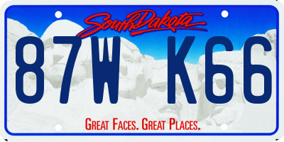 SD license plate 87WK66
