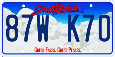 SD license plate 87WK70
