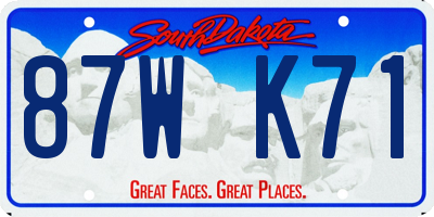 SD license plate 87WK71