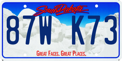 SD license plate 87WK73