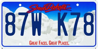 SD license plate 87WK78